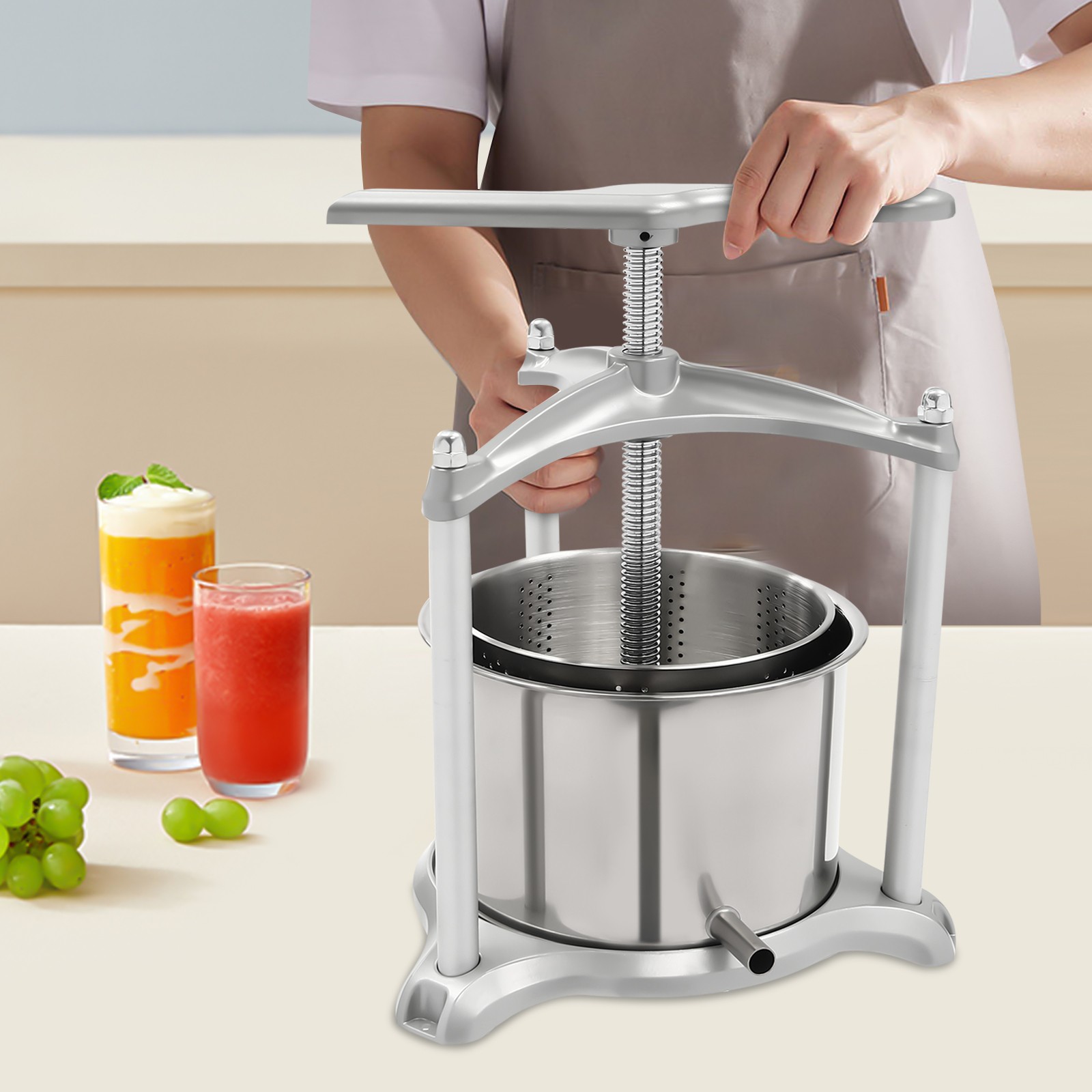 Stainless Steel Fruit Frame Press 6L Cheese Juice Wine Making Home Brew USA