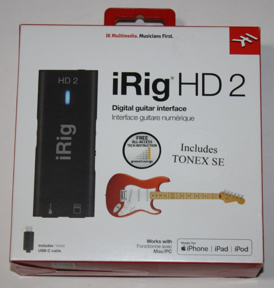 IK Multimedia iRig HD 2 guitar audio interface for iPhone, iPad, Mac, iOS NEW