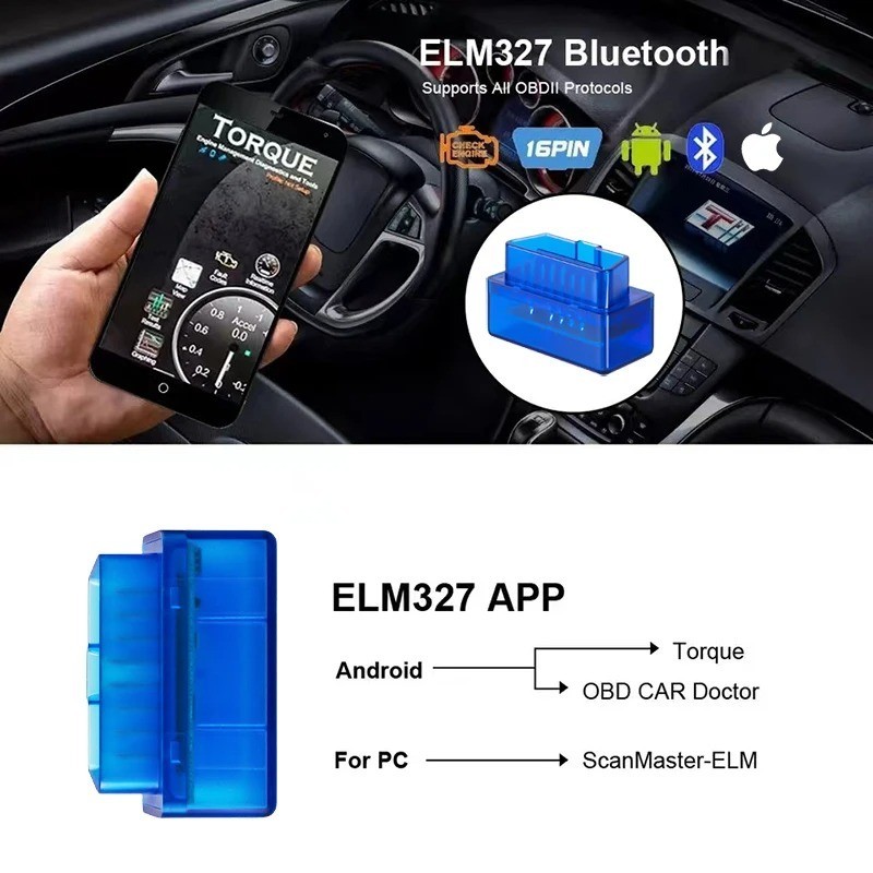 OBD2 ELM327 V2.1 MINI Bluetooth Car Code Reader Diagnostic Scanner For Android