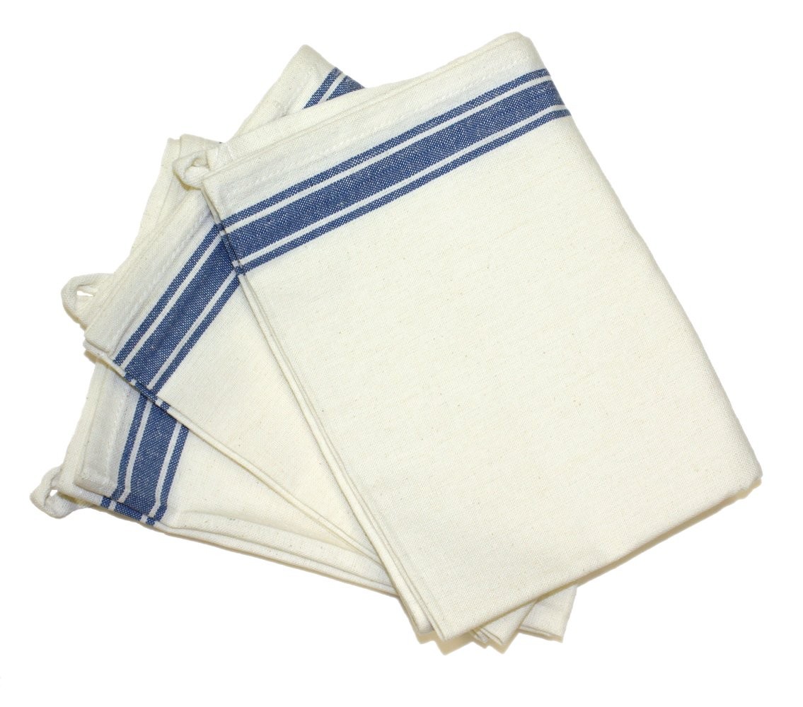 18-Inch by 28-Inch Package of 3 Vintage Dish Towels, Blue Striped (PKSTB)
