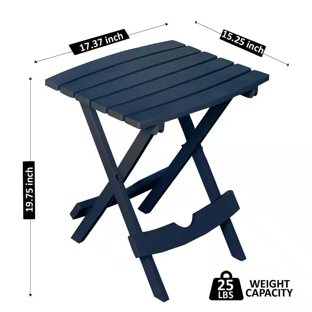 Quik-Fold 20 In. Resin Midnight Square Patio Side Table