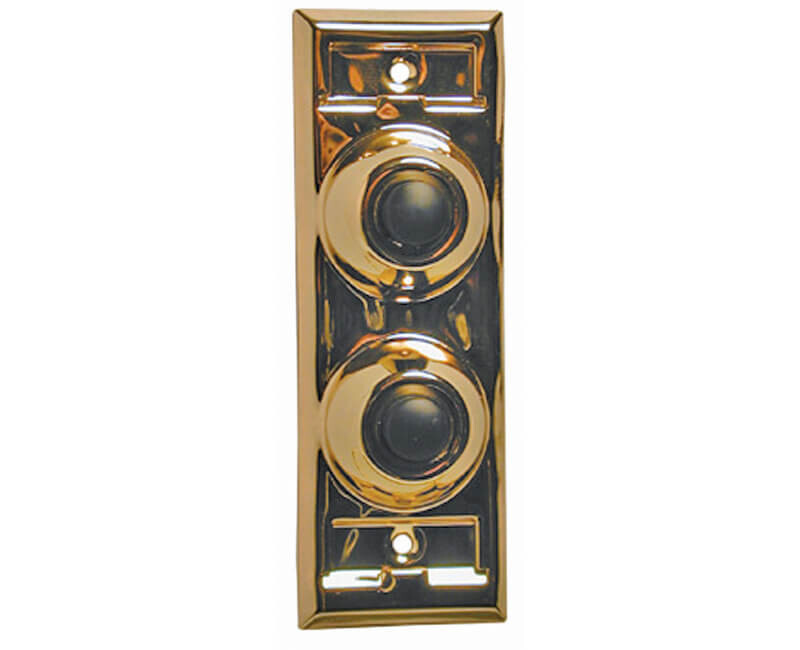 Lee Electric BC203 Brass Wired Classic Two Gang Family Unlighted Push Button Bel