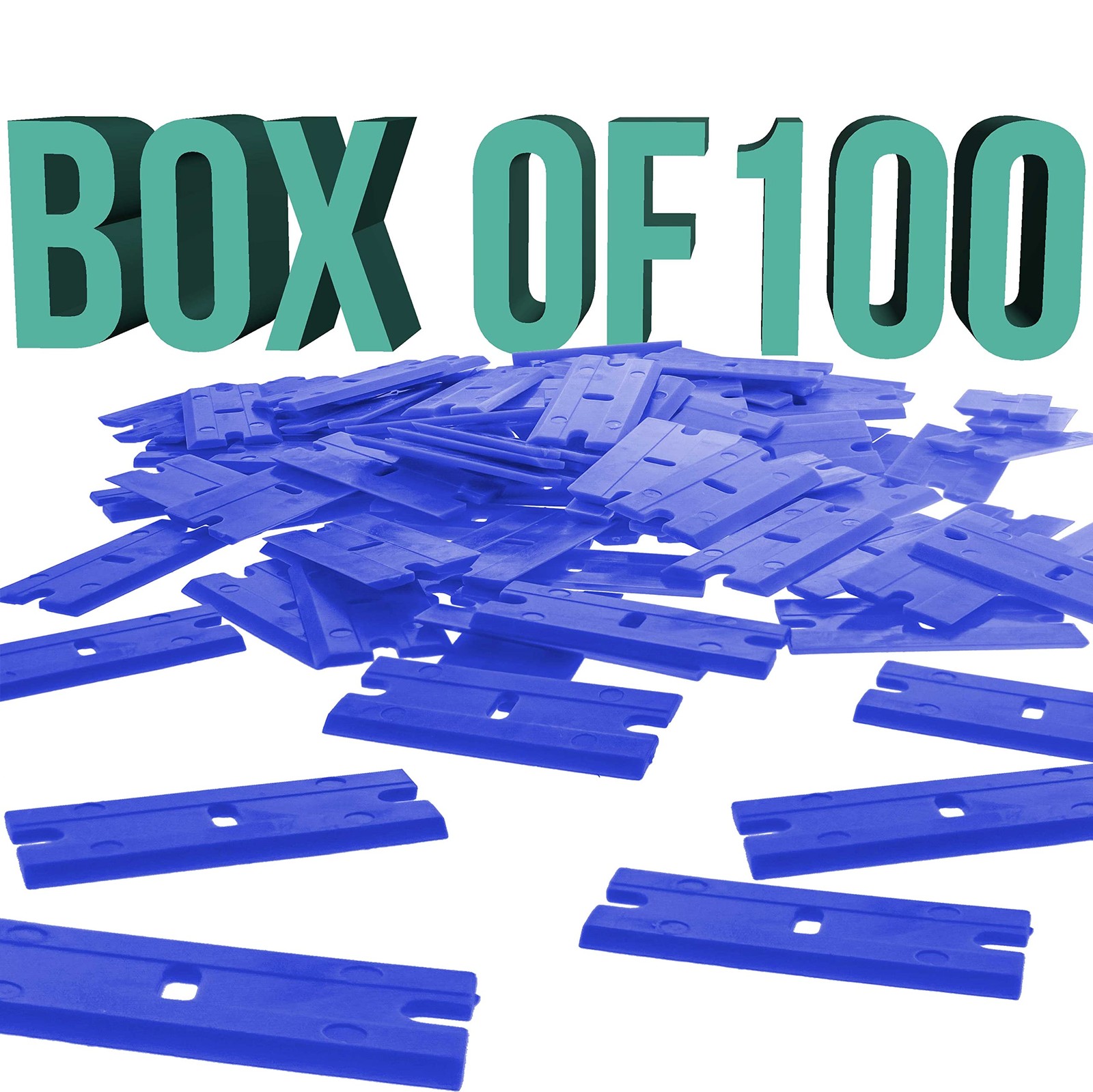100 Piece Plastic Razor Scraper Blades with Extra Sharp Chisel Edge, Remove D...