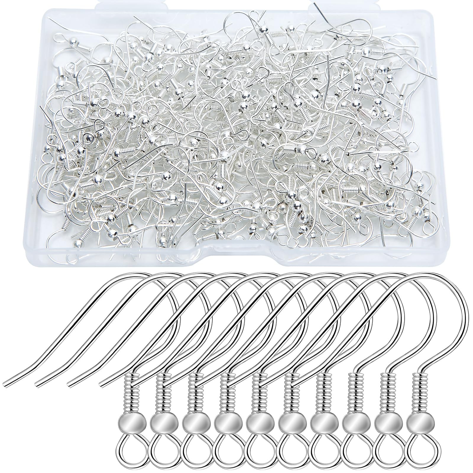 240 Pcs Earring Hooks,Hypoallergenic Fish Hooks for DIY Crafts silver