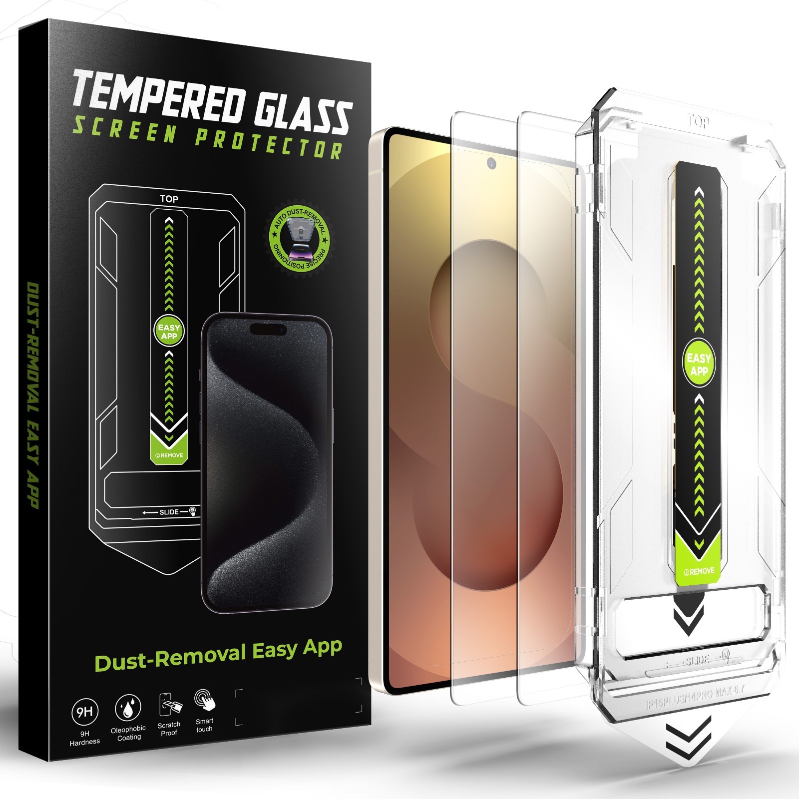 2Pk Clear Easy Install Glass Screen Protector Samsung Galaxy S26 S25 Ultra Plus