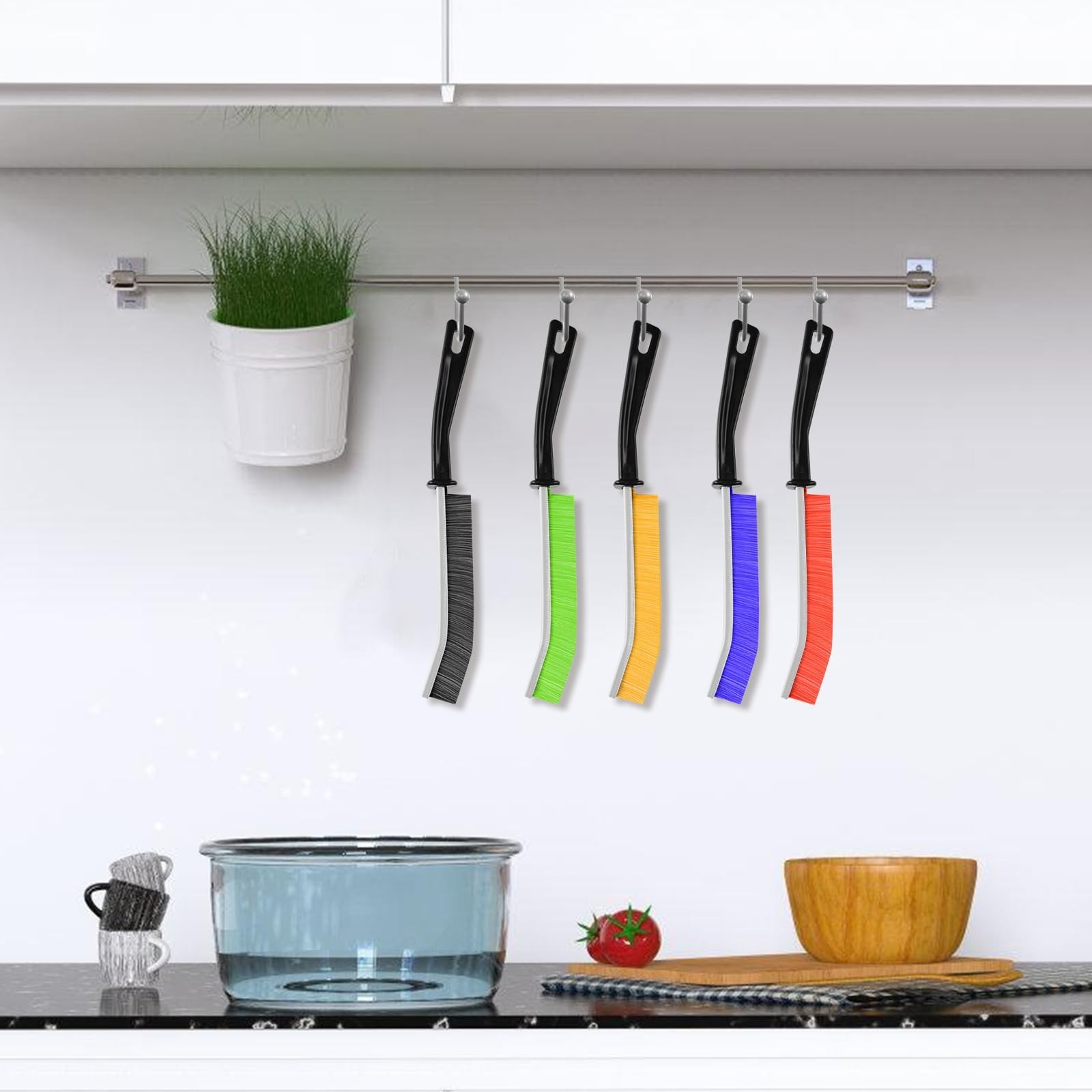 13PCS Crevice Cleaning Brush Set,Multifunctional Hard Bristle Crevice Cleanin...