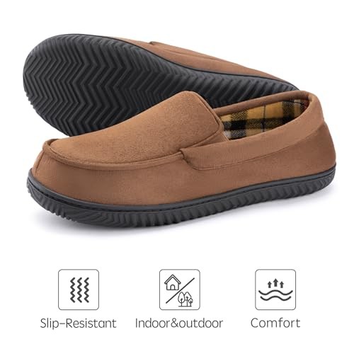 Men's Alexander Flannel Lined Loafer Slipper 11 Coffee