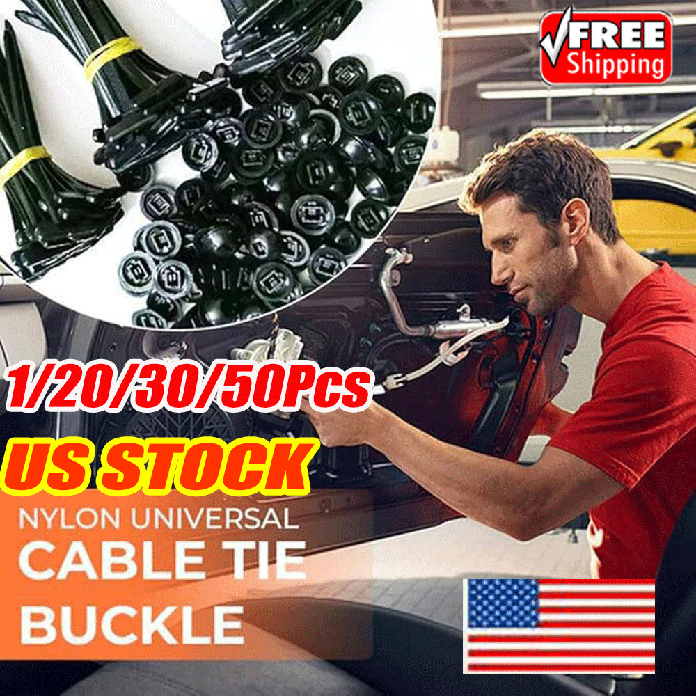 Up To 50Pcs Nylon Universal Cable Tie Buckle US