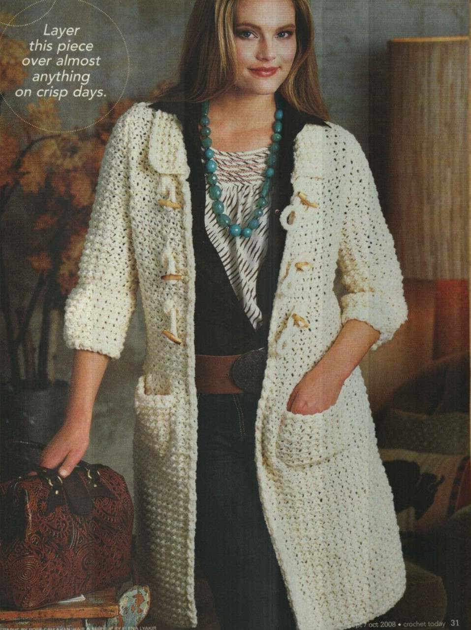 PERFECT FALL SWEATER 6 SIZES WOMEN'S CROCHET PATTERN INSTRUCTIONS
