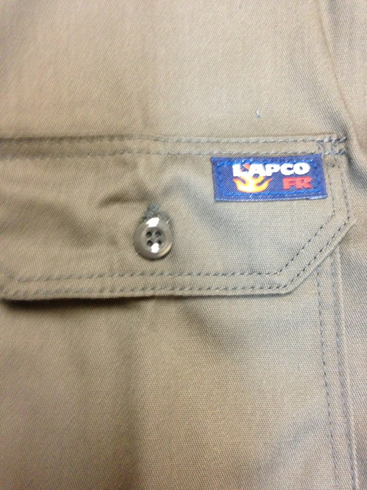 Lapco Grey Flame Retardant 7 oz welding shirt Medium