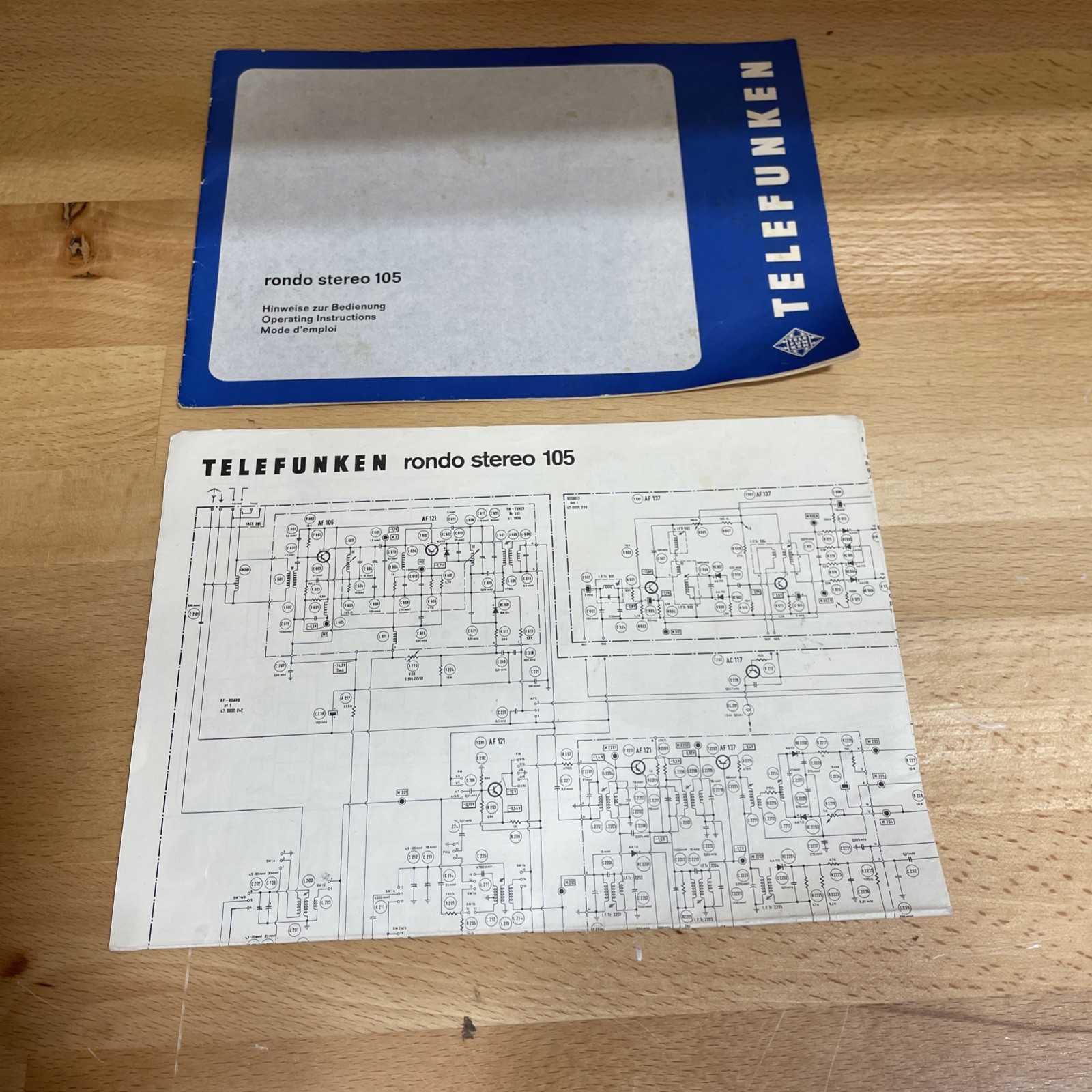 Telefunken- rondo stereo 105 Operating Instruction Booklet - Pre-Owned