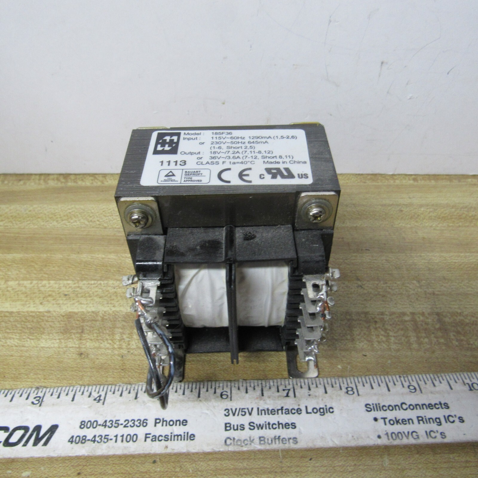 TRANSFORMER 18V @ 7.2A  OR 36V @ 3.6A HAMMOND 185F36 115/230V PRI