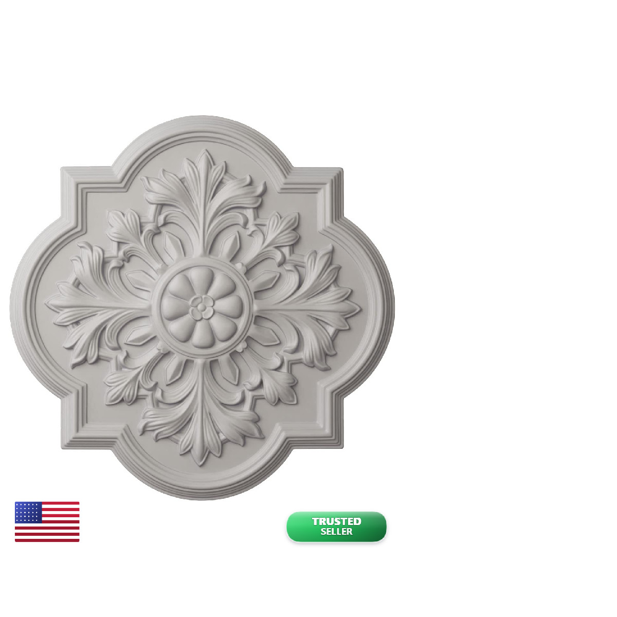 Ekena Millwork Cm20Bouwf Bonetti Ceiling Medallion Ultra Pure White