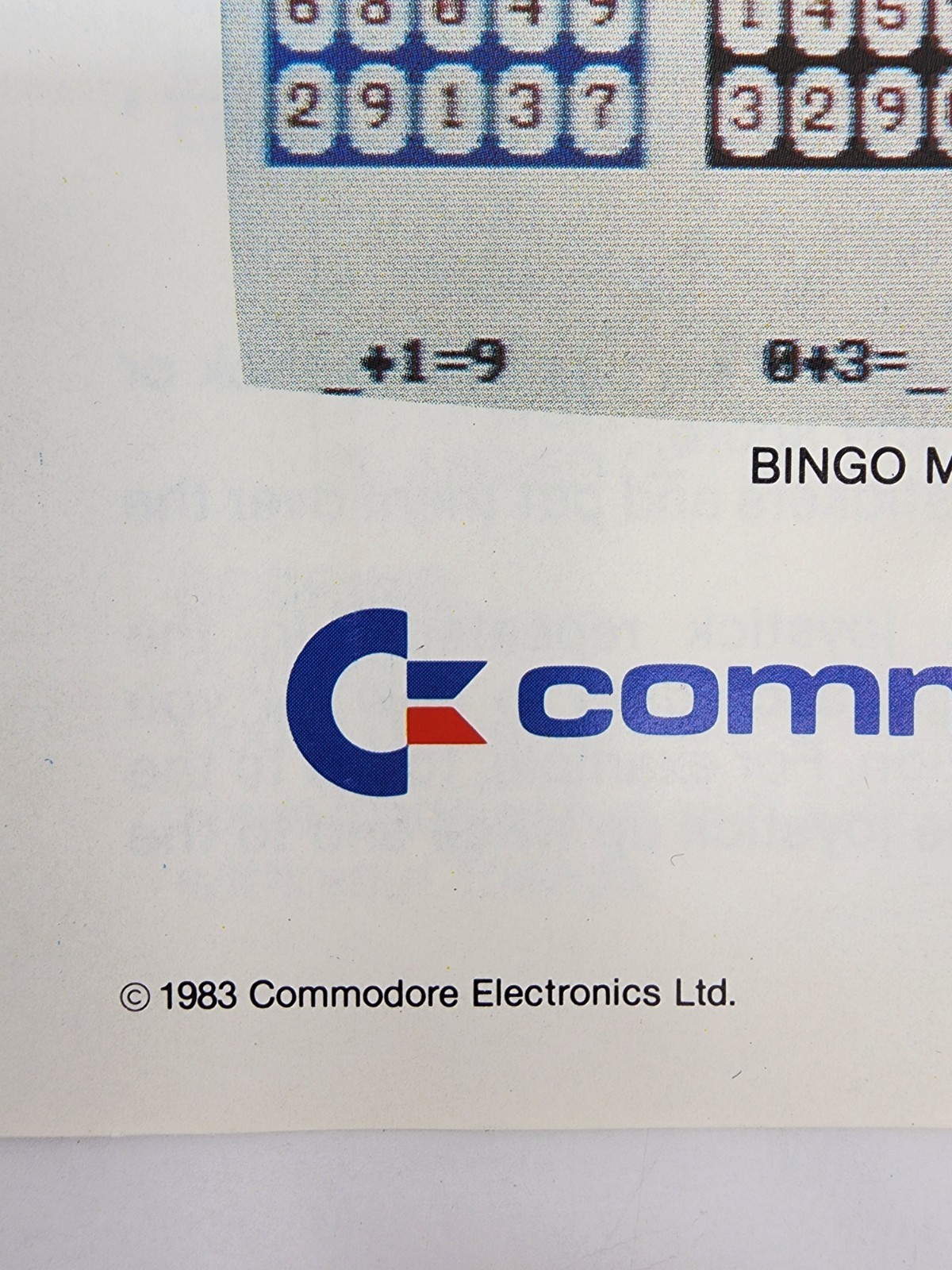 Vintage Commodore 64 "Speed / Bingo Math" Game Cartridge (Commodore, 1983)