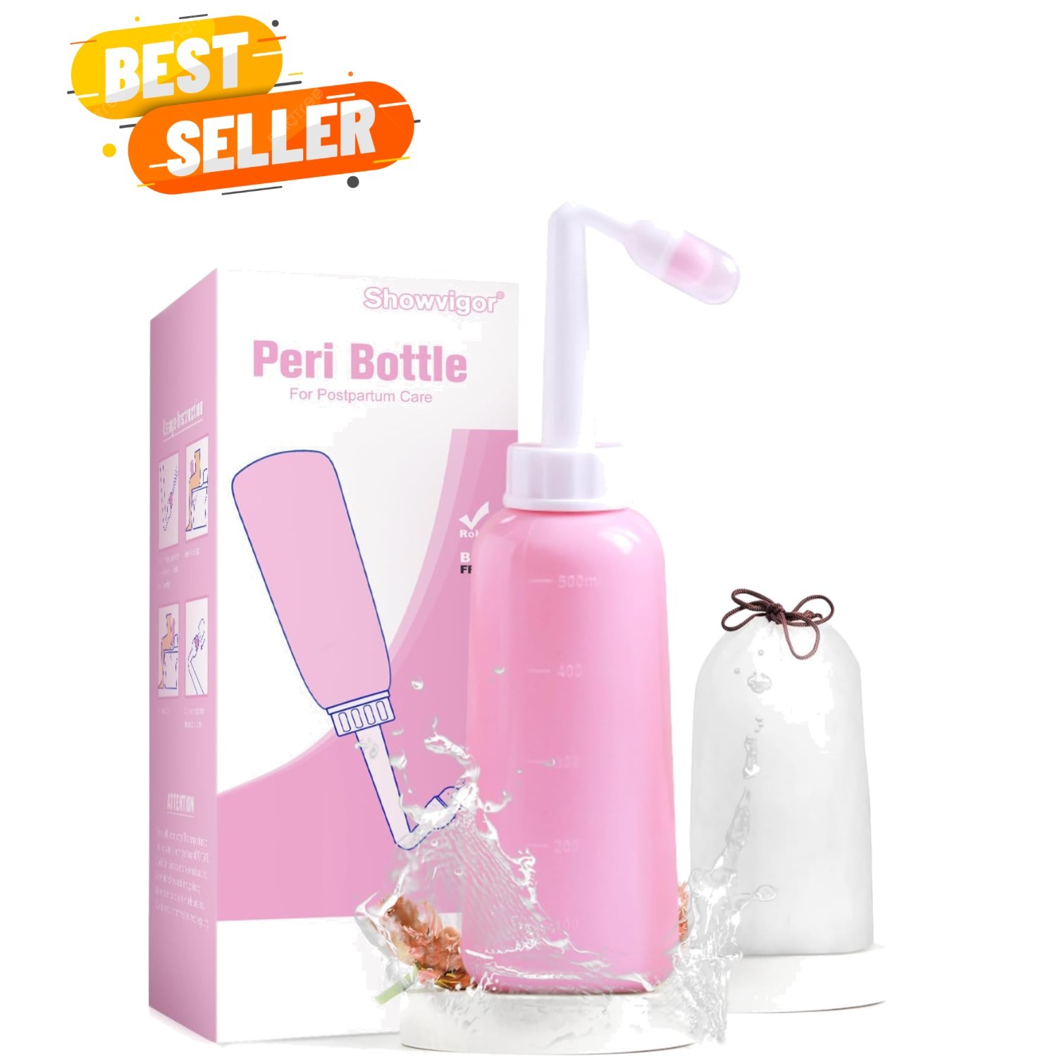 Gentle Upside Down Peri Bottle for Postpartum Recovery - Travel-Friendly Care