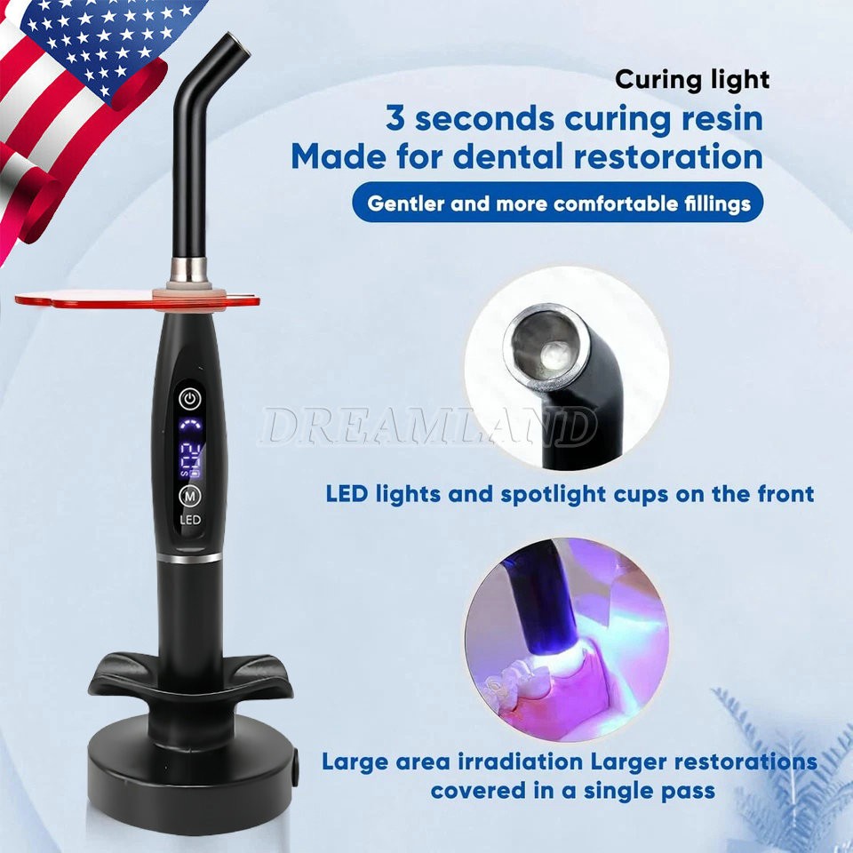 Dental Wireless LED  Curing Light Lamp 2000MW 5W Tool Resin  5w