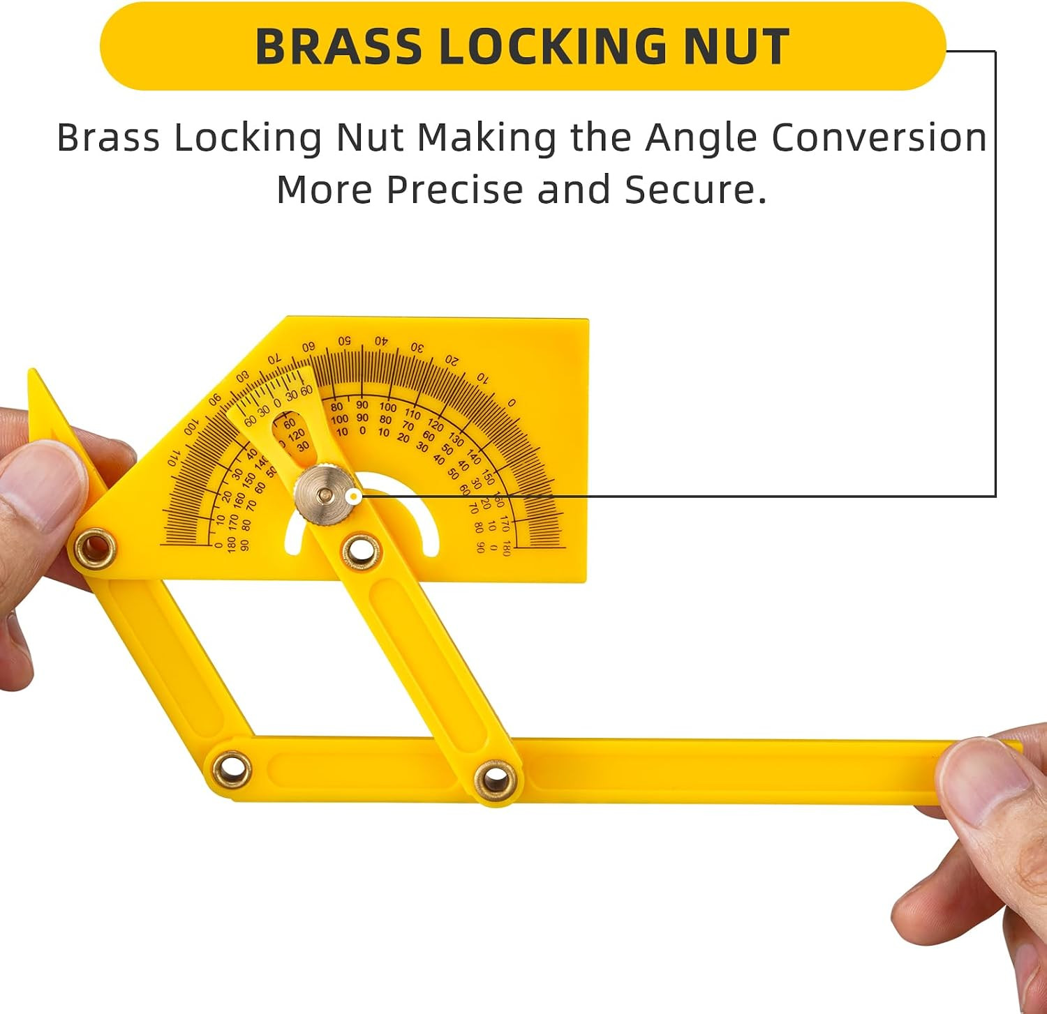 2-Pack 0°-180° Adjustable Protractor Angle Finders with Lock Knob | Measures Int