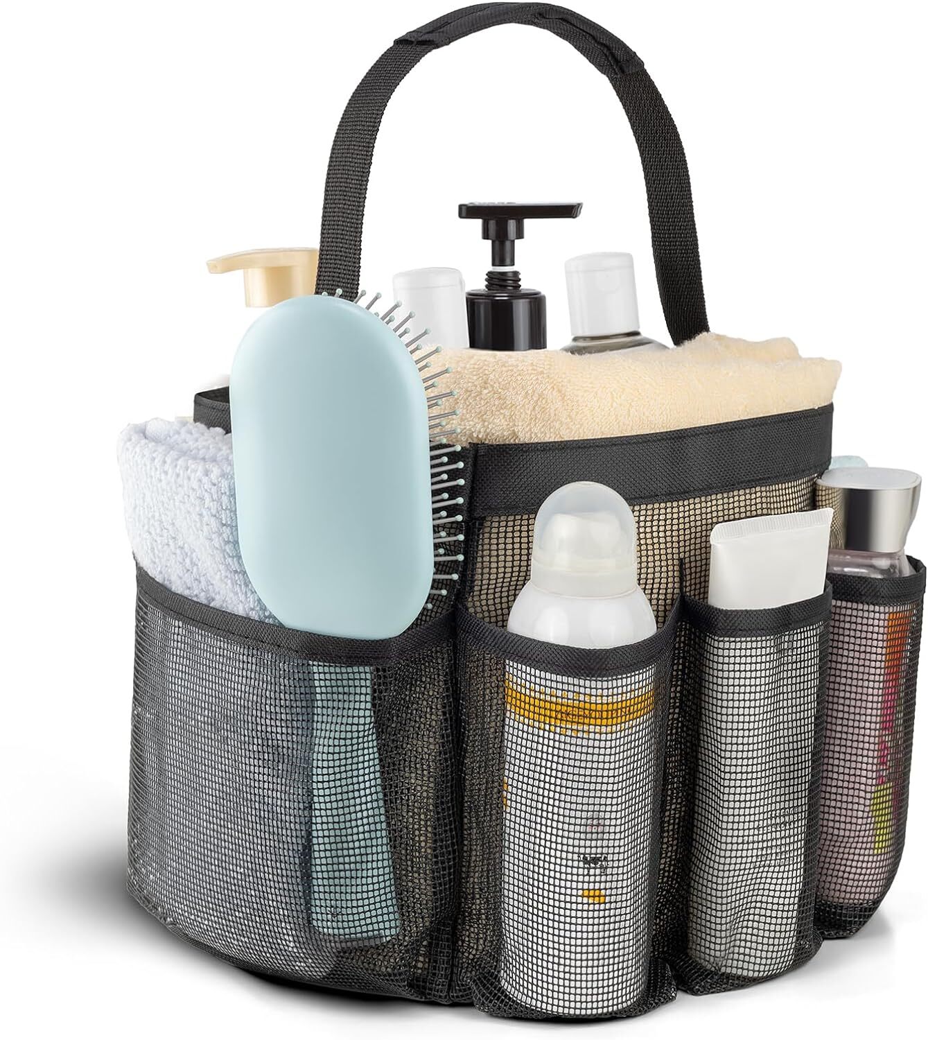 CDDLR Mesh Shower Caddy Portable for College Dorm Room Black