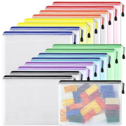 EOOUT 16pcs Mesh Zipper Pouch, Puzzles, Board Game Storage  Assorted Styles