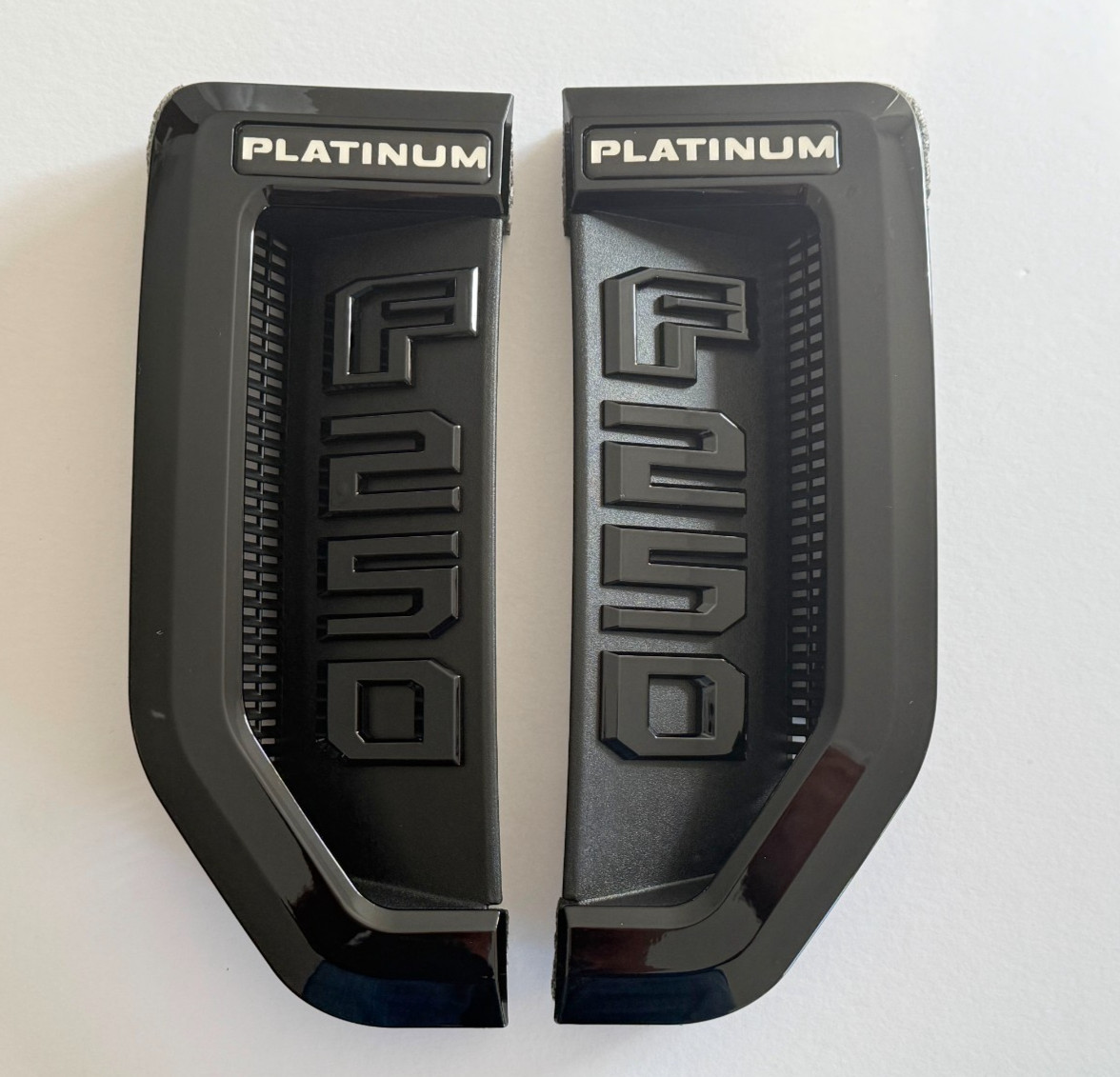 2017-2022 FORD FENDER PLATINUM F250 BLACKOUT NAMEPLATE SIDE BADGES (L/R) PAIR