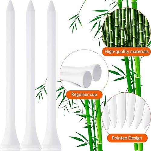 2000 Pcs Bamboo Golf Tees - Professional Bulk Set, Reduce Friction & Side Spin,