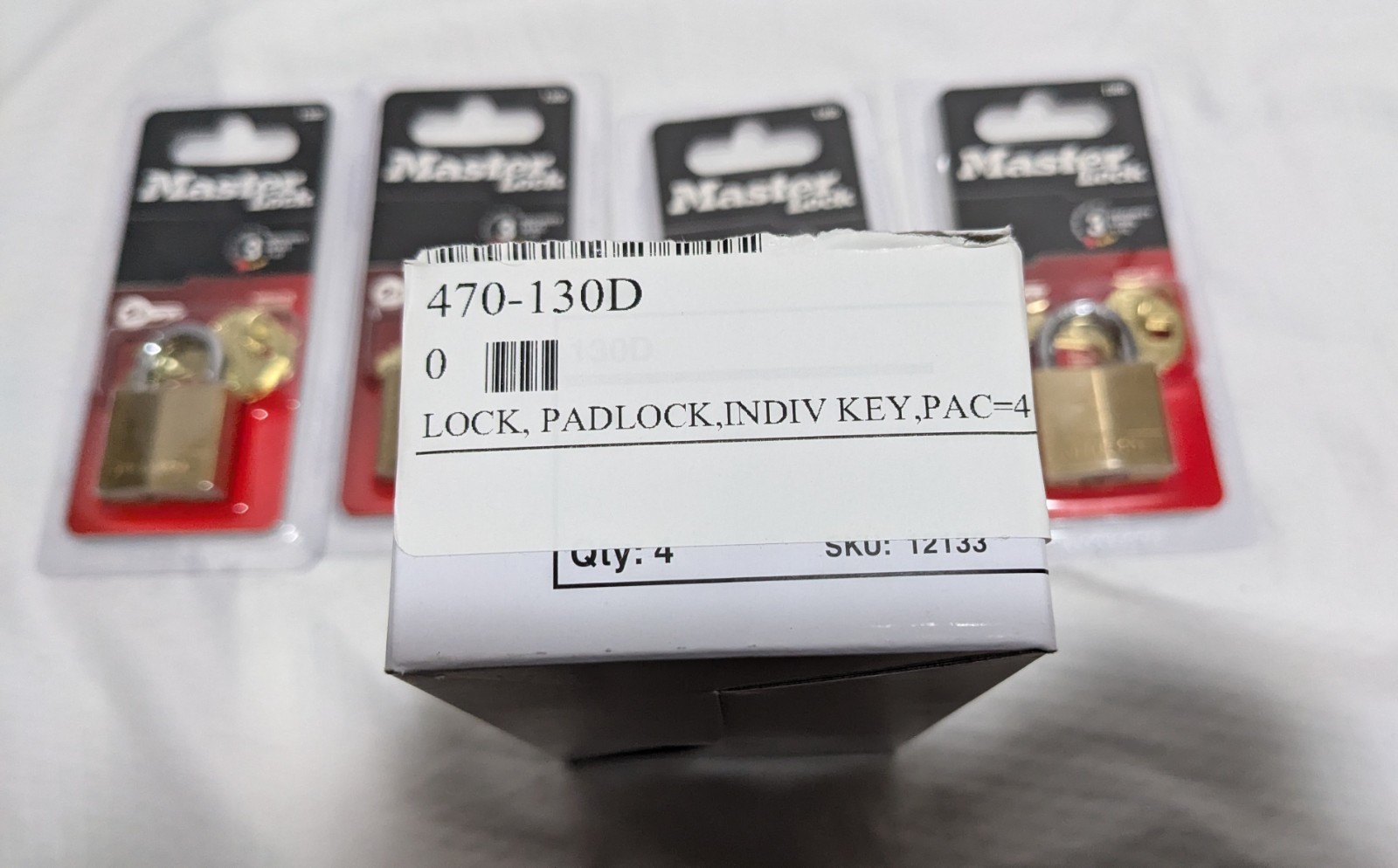 Master Lock Padlock Model 130D (LOT of 4)