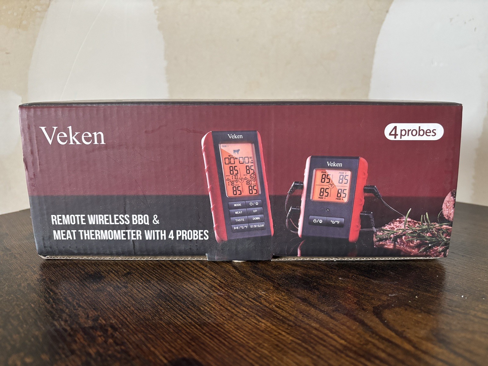 Veken Remote Wireless BBQ & Meat Thermometer 4 Probes