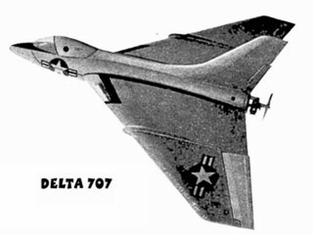 Delta 707 Pusher Jet 39" RC Airplane Laser Cut Balsa Ply Short Kit W/ Plans