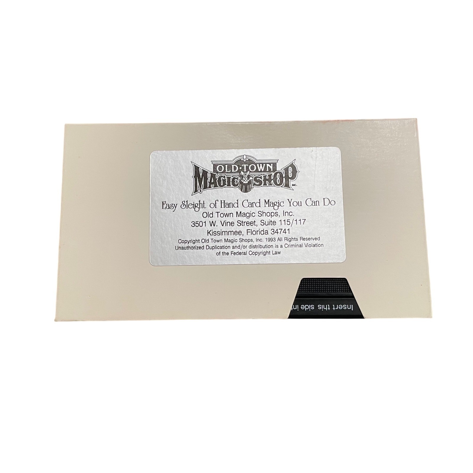 Old Town Magic Shop Easy Sleight of Hand Card Magic VHS Volume 1 Learn Tricks