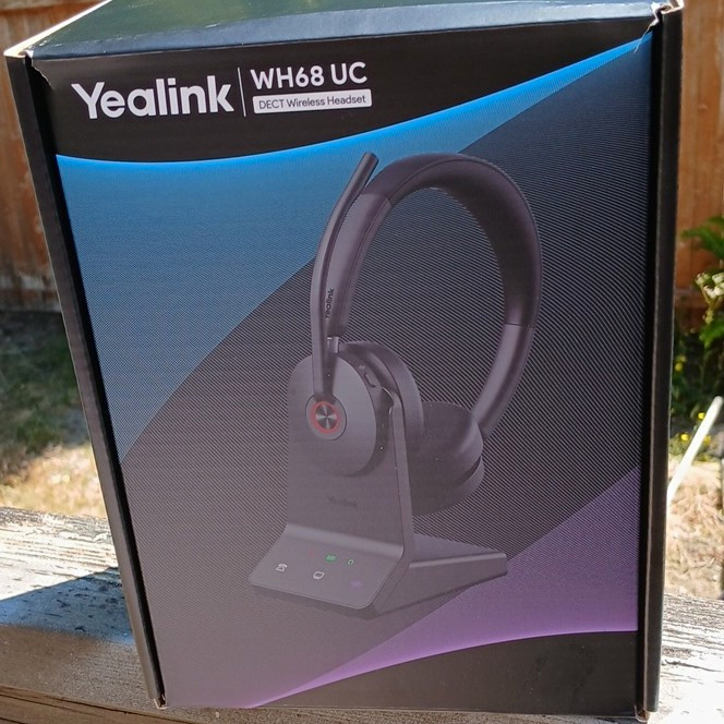 Yealink WH68 UC DECT Bluetooth Wireless ANC Headset w/ Base USB 2.5mm