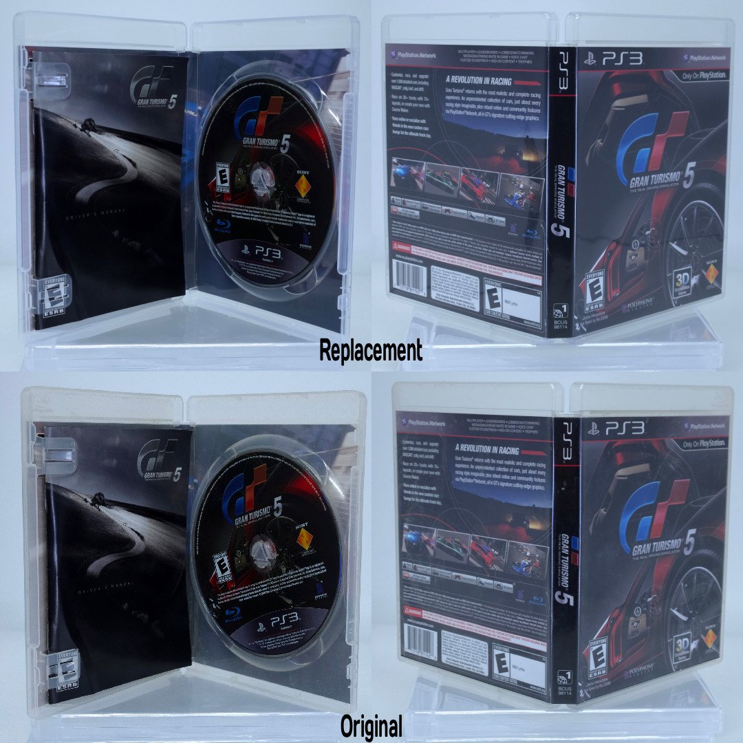 PS3 Game Case Replacement 5 Pack – New PlayStation 3 Empty Disc Case Covers