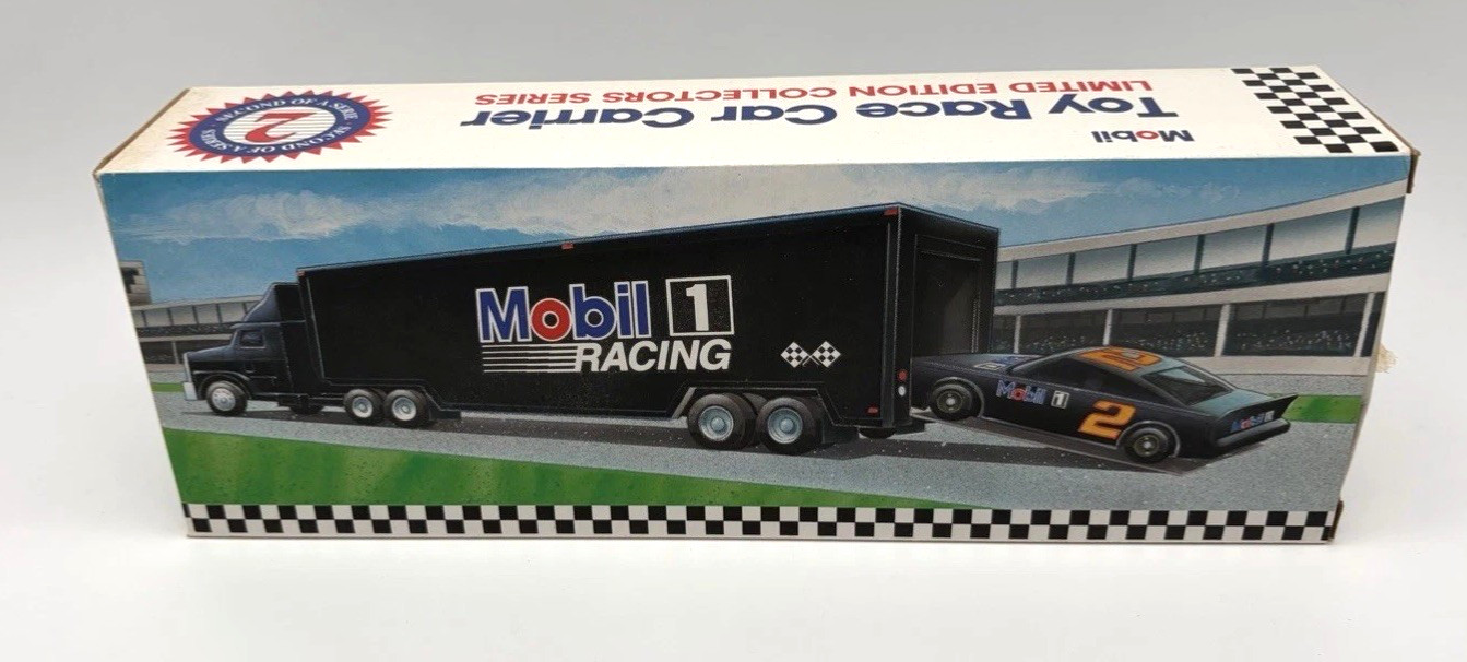 Mobil 1 Racing Toy Race Car Carrier Second of a Series Truck