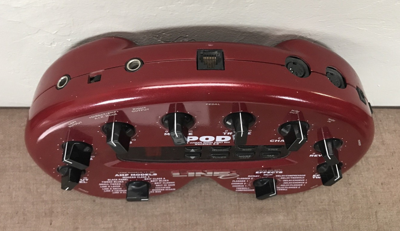 Tested Line 6 POD 2.0 Amp Modeler Multi-Effects Processor w/ Box PSU Manual CD