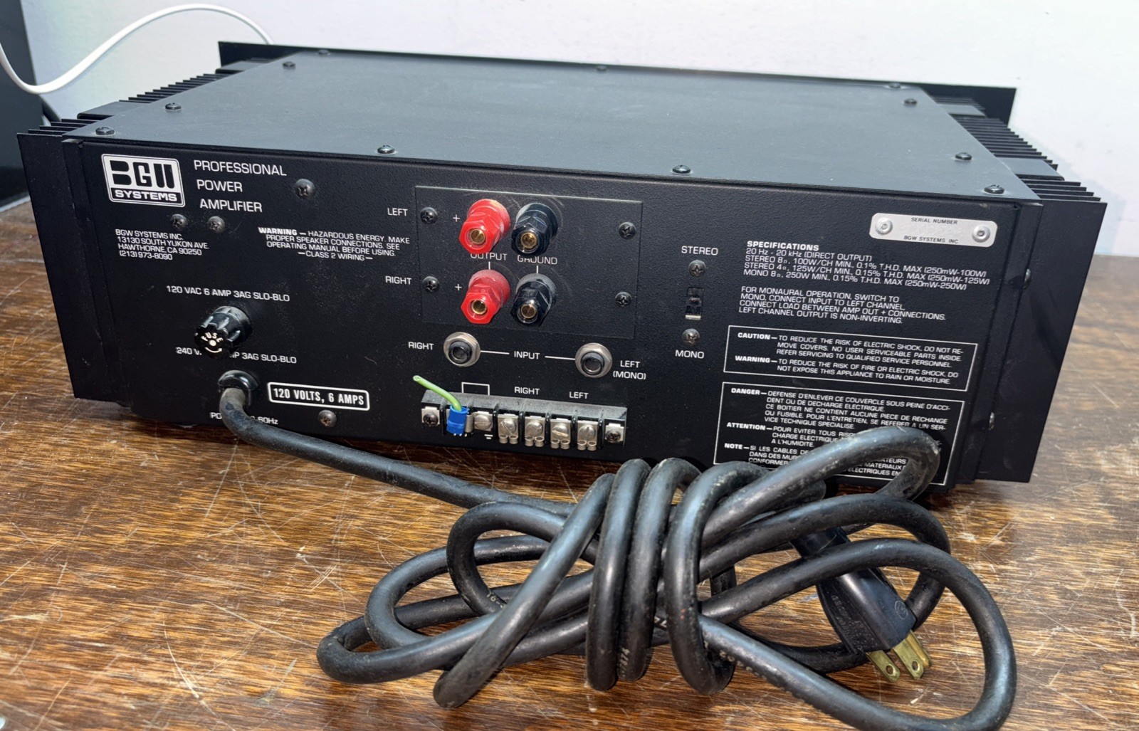 BGW Model 300 Stereo Professional Power Amplifier - AS IS - Untested -Good Shape