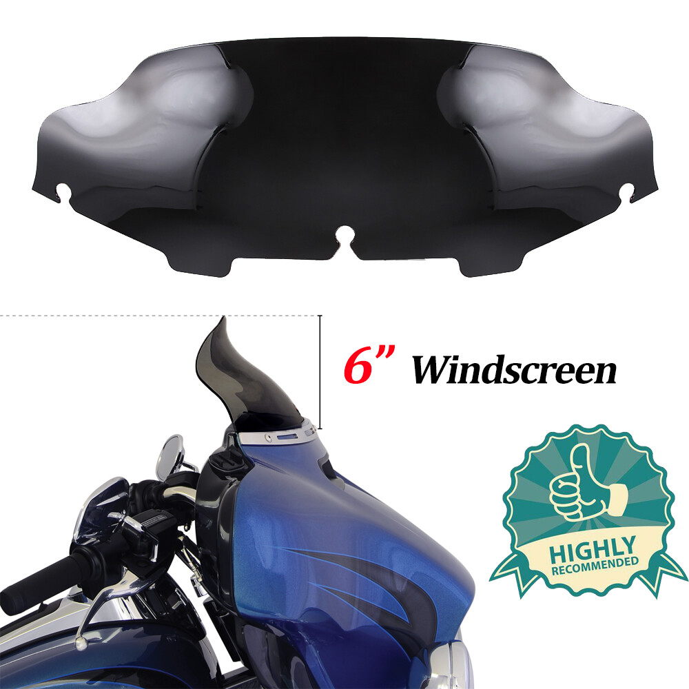 6" Wave Windshield Windscreen For Harley Touring Electra Street Glide 1996-2013