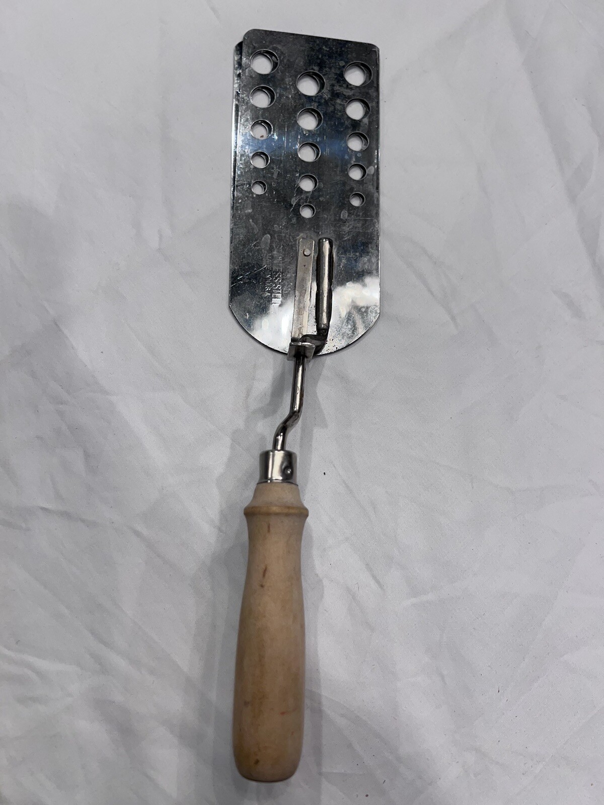 Vintage ACME Expandable Triple 3 Blade Spatula Stainless Steel Wood Handle 12"