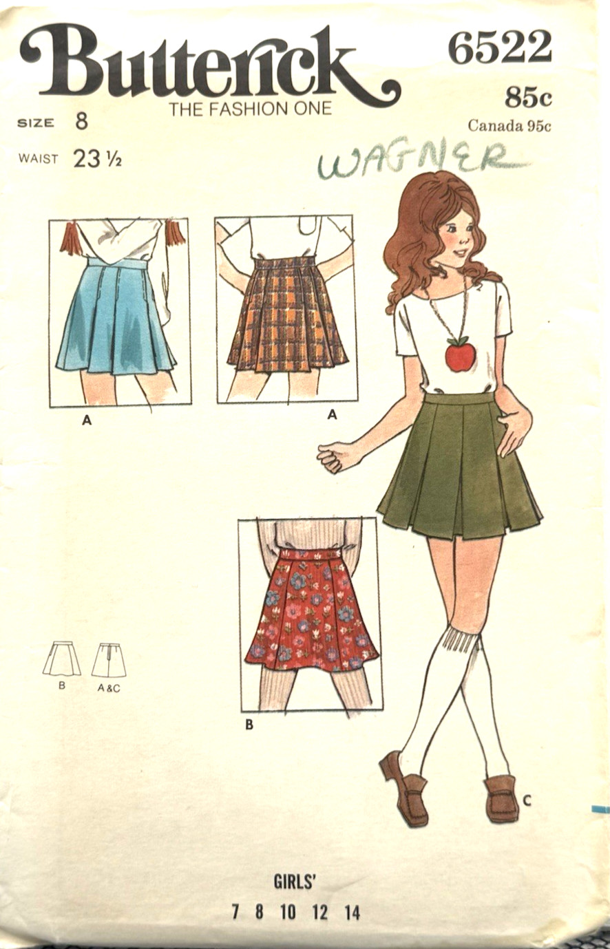 Butterick Pattern #6522 - Girls Skirt (Size 8) Cut
