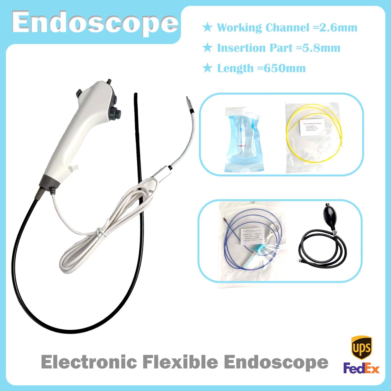 Disposable Flexible USB Medical Video Endoscope HD Single Use Endoscopy Camera