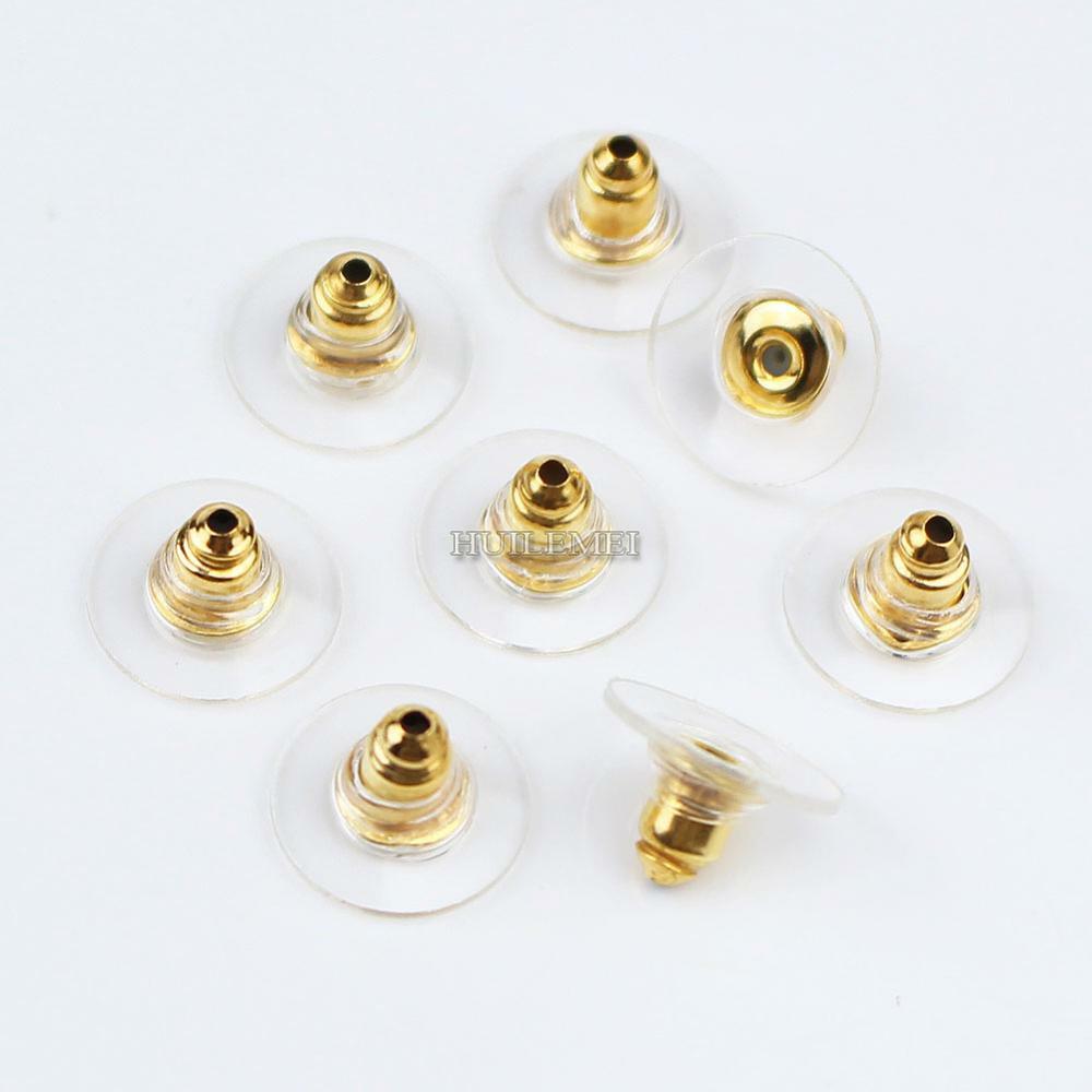 100pcs Plastic Rubber Stud Earring Back Stoppers Ear Post Nuts Jewelry Findings