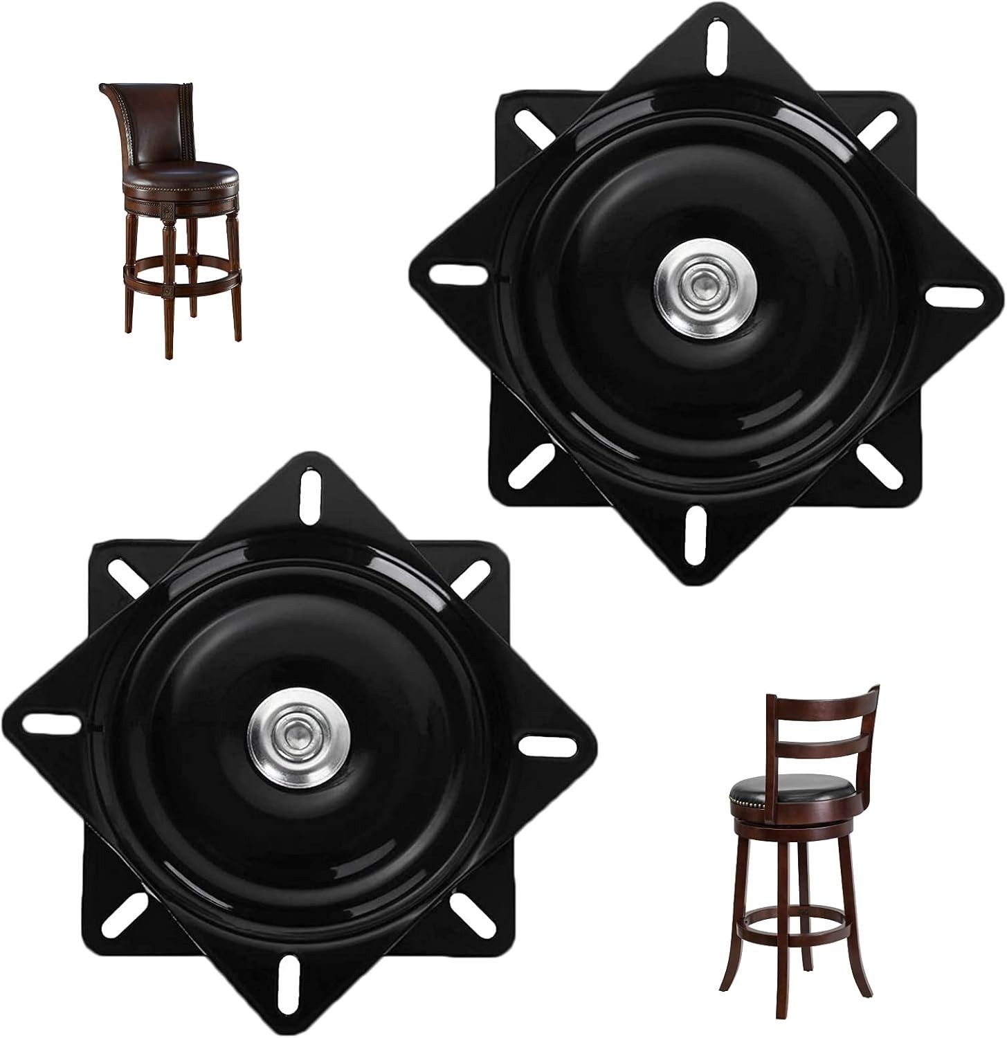 2 Pack 6 Inch Heavy Duty Bar Stool Swivel Replacement, 400Lbs Capacity Swivel Me