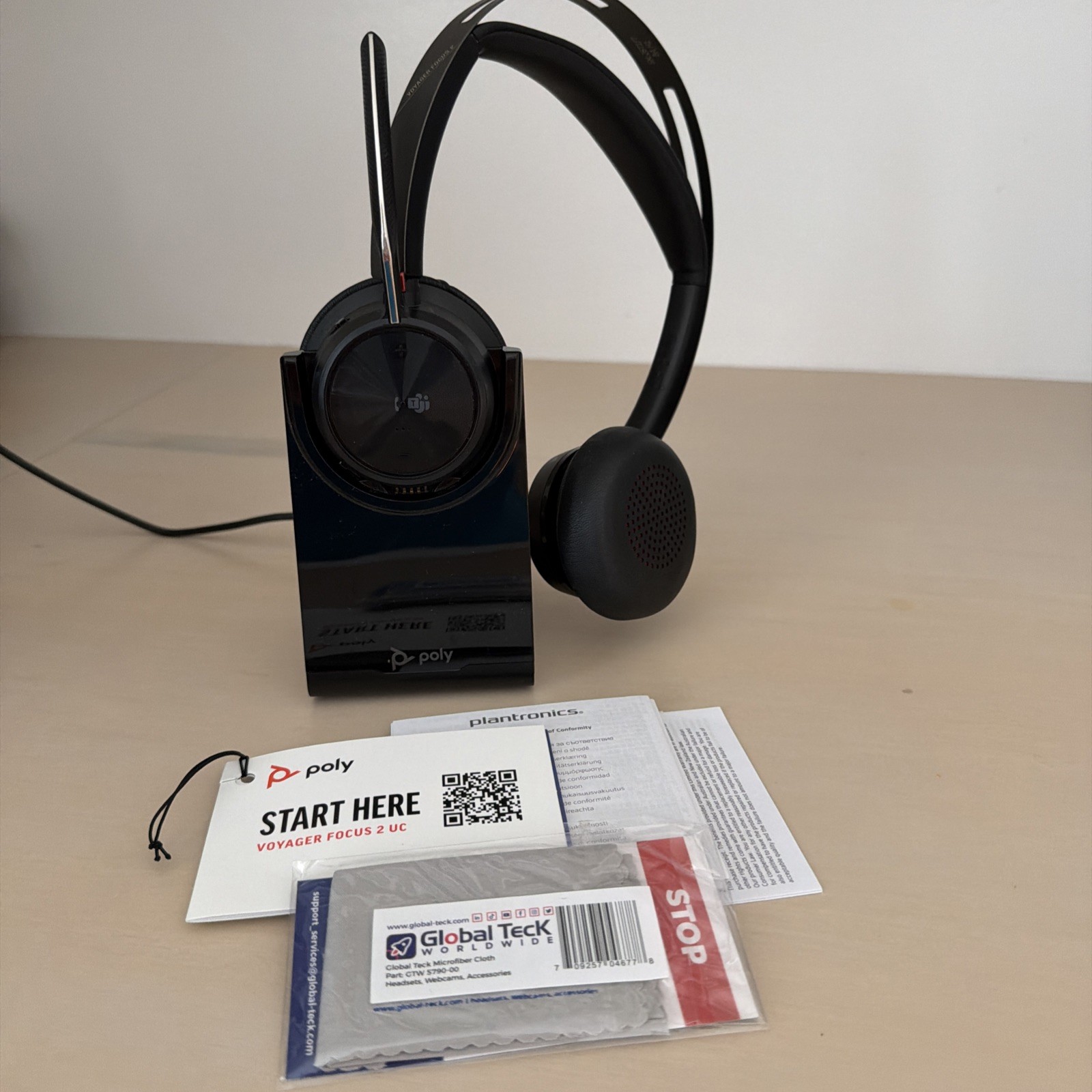 Poly Voyager Focus 2 UC Stereo Headset with Charging Stand