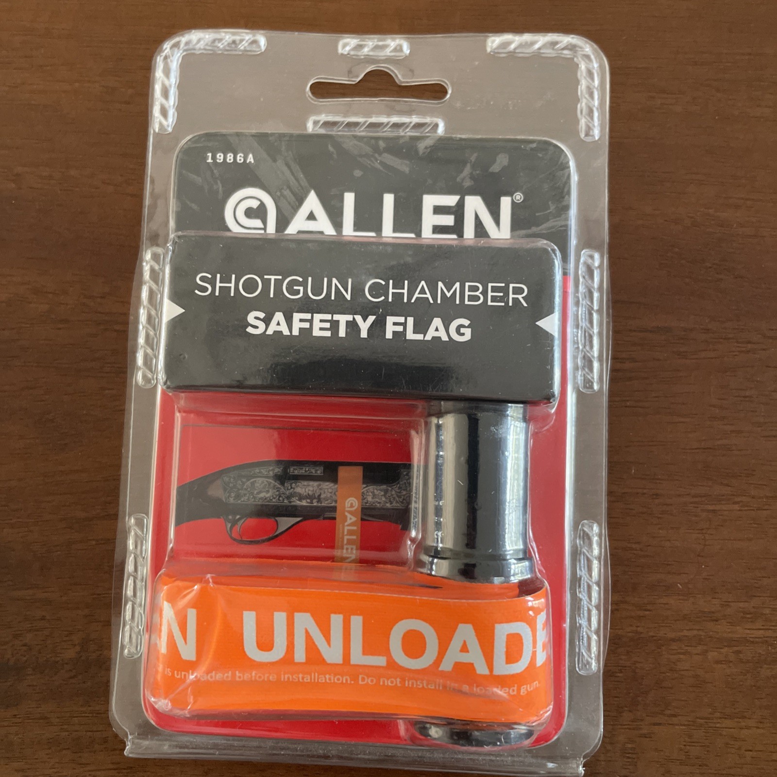 Allen Shotgun Chamber Orange Safety Flag Unloaded Fits 20 and 12 Gauge NEW