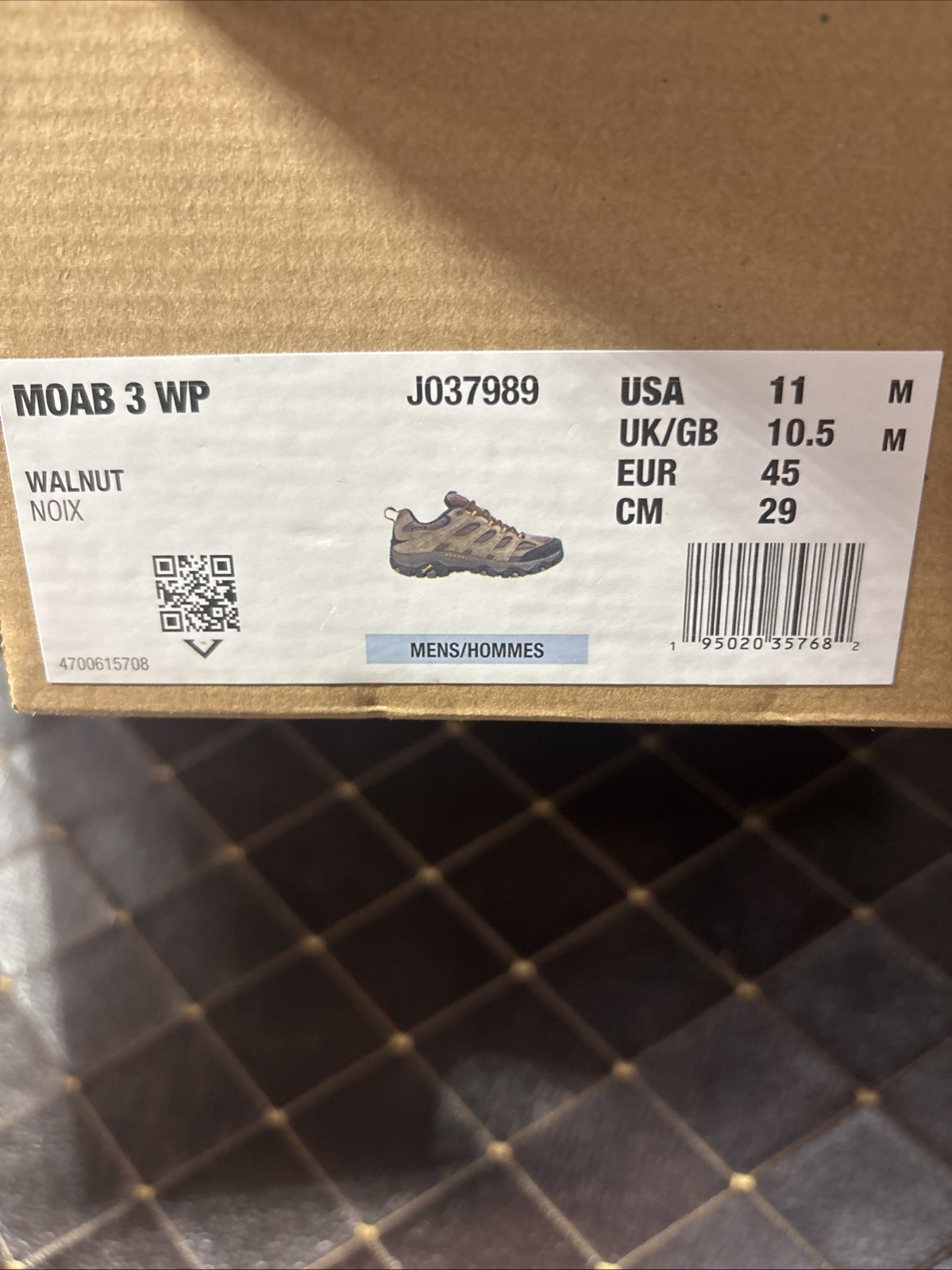 Merrell Men Moab 3 Waterproof Shoes Size 11 J037989