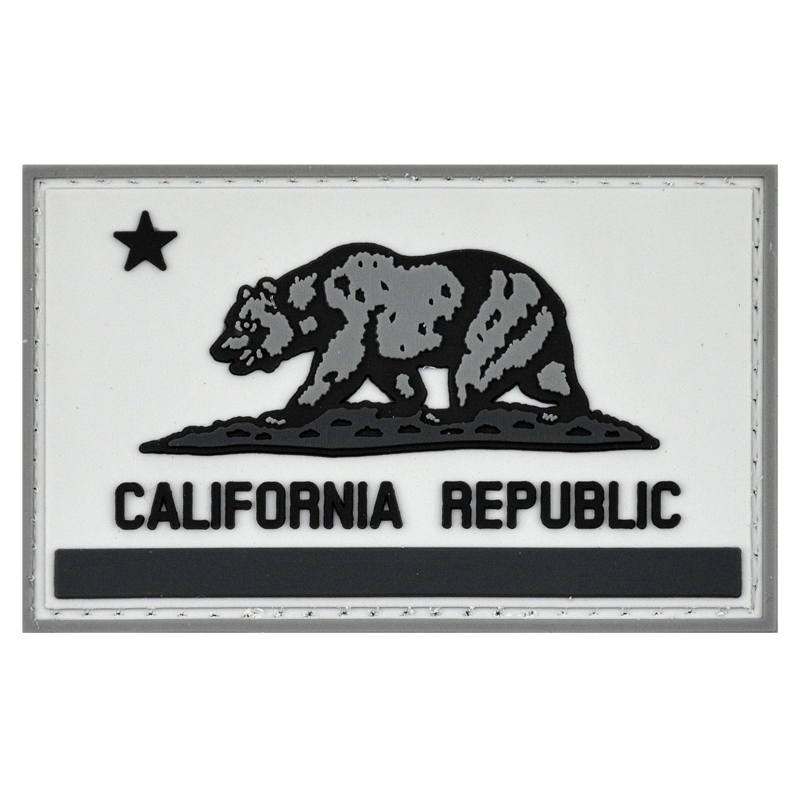 PVC Patch CALIFORNIA REPUBLIC Uncolored 3D Badge Hook #55 Airsoft