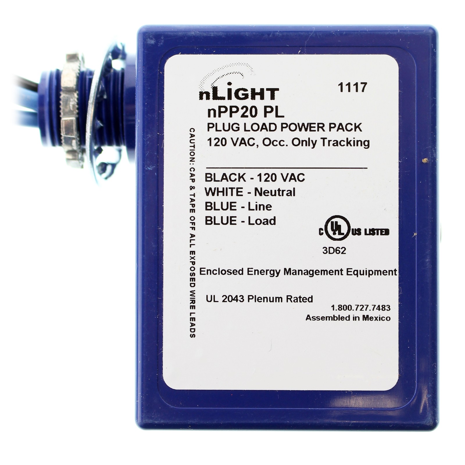 SENSOR SWITCH NPP20-PL NLIGHT PLENUM PLUG-LOAD CONTROL POWER PACK, 120V, 20A