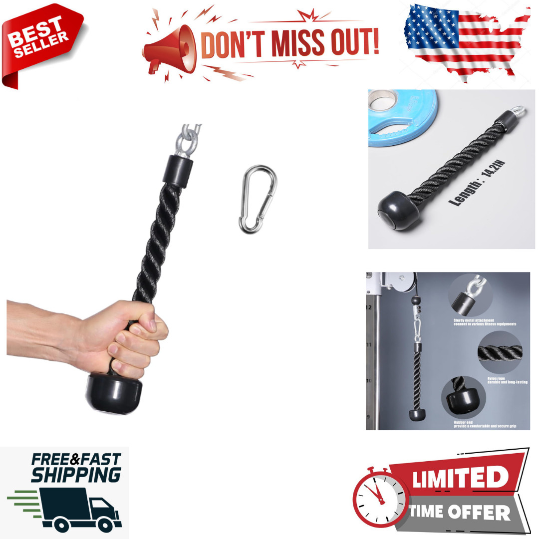 Tricep Rope 27 & 36 inches 2 Colors Fitness Attachment Cable Machine Pulldown He