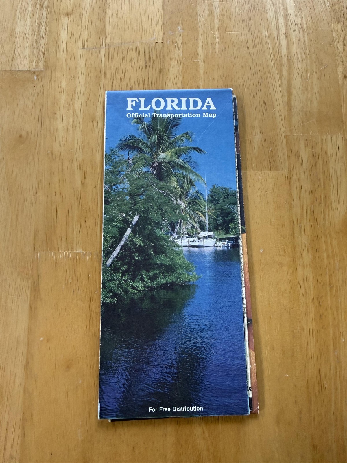 Vintage 1990 Florida Official Transportation Road Map Travel Folded Brochure USA