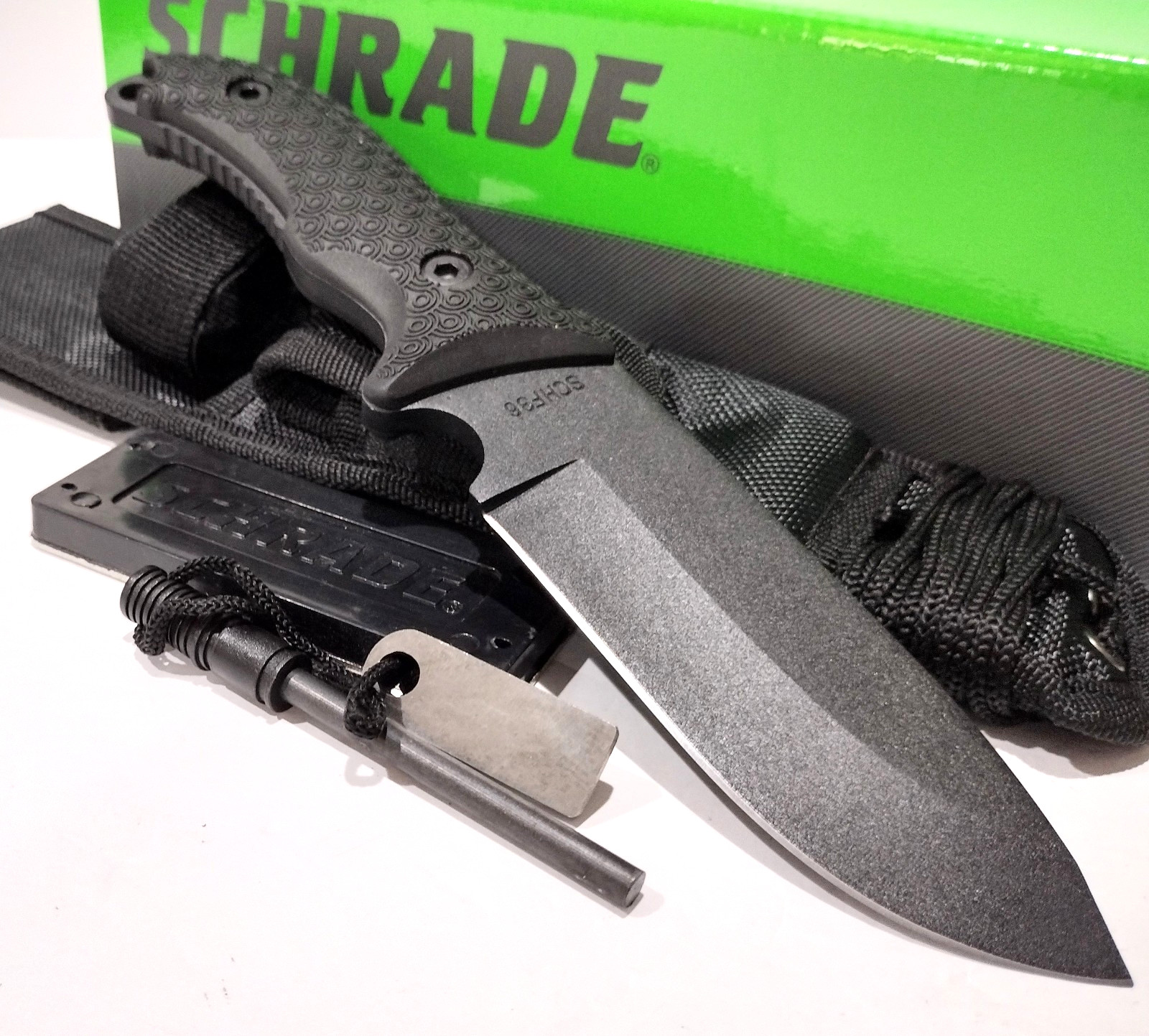Schrade Large Frontier Fixed Blade 10.25" Full Tang Knife Fire Starter SCHF36
