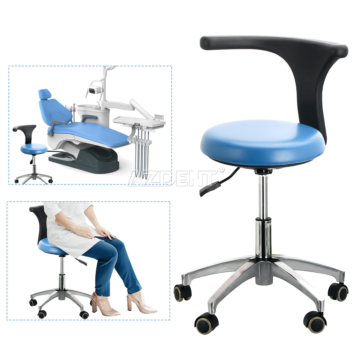Dental Unit Chair Computer Controlled DC Motor PU Leather Stool/Handpiece 4 Hole