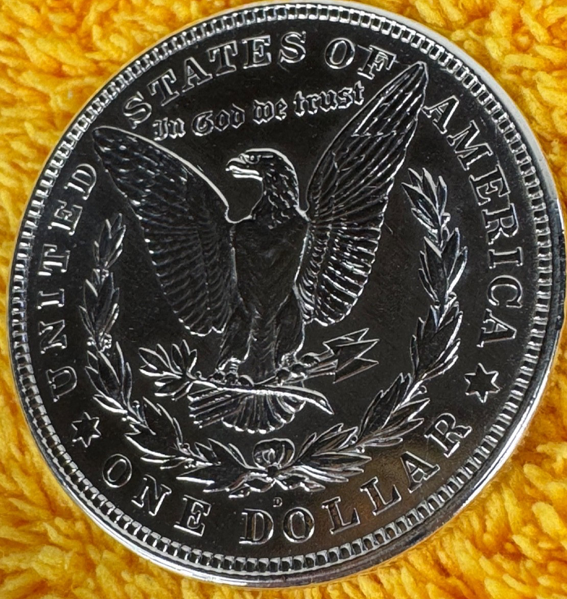 1921-D Morgan Silver Dollar Absolutely Super Nice Detail 7 Tail Feathers 620